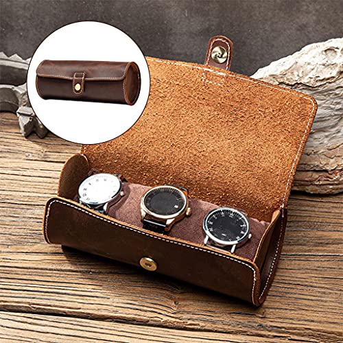 SunniMix Uhrenrolle Reiseetui Handgefertigtmit Samt zum Schutz Fein zusammengebauter Organizer 3 Uhrendisplay für Mann Lagerung Home Coffee - Typ B 3 Stück - 3