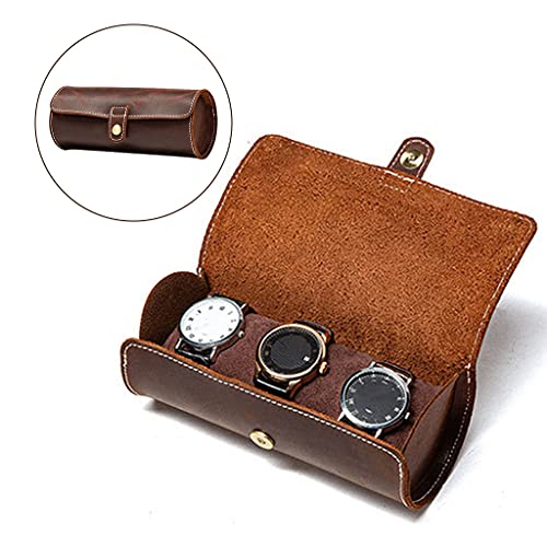 SunniMix Uhrenrolle Reiseetui Handgefertigtmit Samt zum Schutz Fein zusammengebauter Organizer 3 Uhrendisplay für Mann Lagerung Home Coffee - Typ B 3 Stück - 7