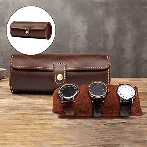 SunniMix Uhrenrolle Reiseetui Handgefertigtmit Samt zum Schutz Fein zusammengebauter Organizer 3 Uhrendisplay für Mann Lagerung Home Coffee - Typ B 3 Stück - 8