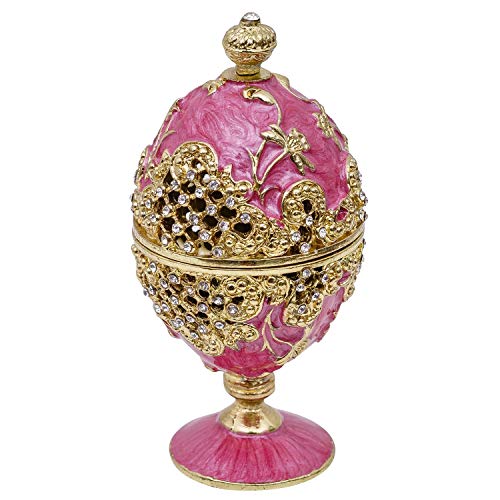aubaho Schmuckei Ei Schmuckschatulle Schmuckdose - pink - Antik-Stil - 10cm