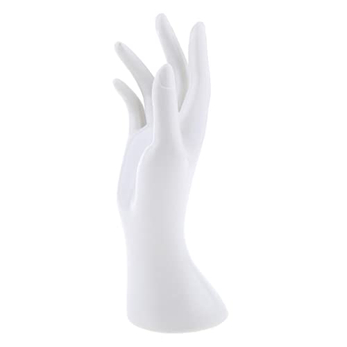 Almencla Weibliche Schaufensterpuppe Hände Dekohand Künstliche Rechte Hände Ringhalter Schmuckständer - Weiß