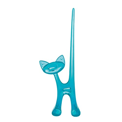 koziol Ringhalter Miaou, Kunststoff, transparent türkis, 4.6 x 8.6 x 21.5 cm
