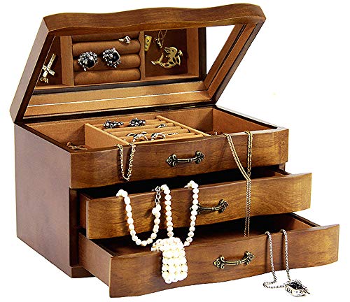 Wamat SCHMUCKKASTEN SCHMUCKKÄSTCHEN Holz SCHMUCKSCHATULLE Kasten SCHMUCK Super Geschenk …
